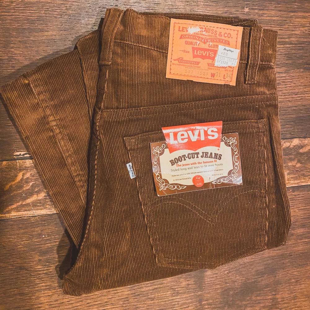 NWT RARE Vintage 1970s Corduroy Levis White Tag